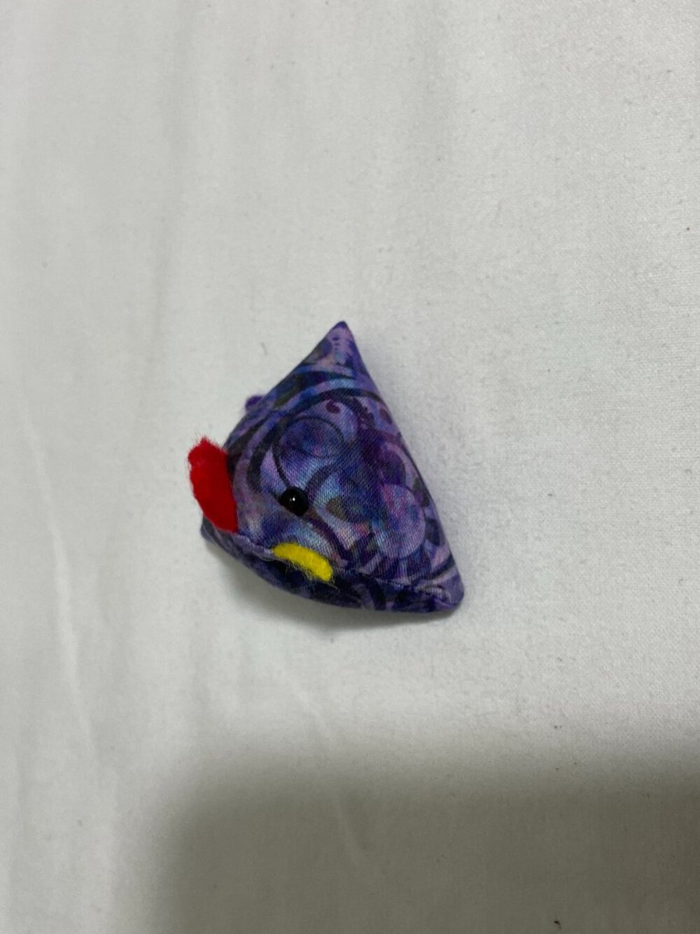 Handmade Mini Chicken Pincushion Purple Floral Fabric Hen Sewing Notion 2”